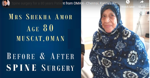 Spine Surgery for a 80 years Patient from Muscat, Oman.